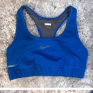 Blue Nike sports bra